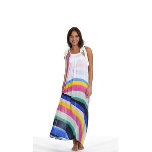 Sunshine 79 Women's Rainbow Retro Maxi Dress Swimsuit Cover Up One Size NWT/002